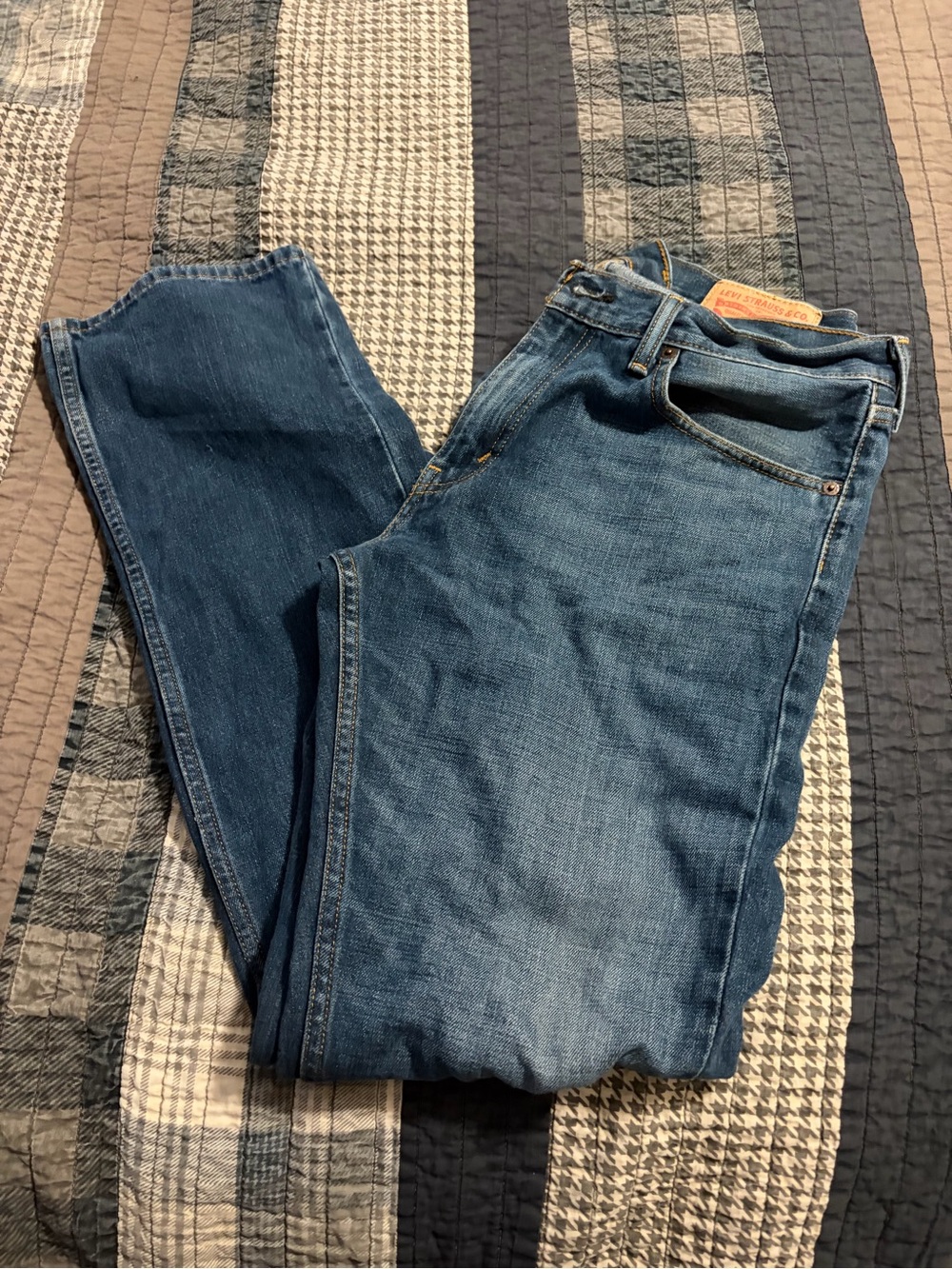 Men's Classic Blue Denim Jeans - Casual Straight Fit